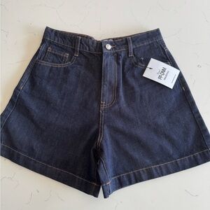 Princess Polly Navy Whitaker Denim Shorts size 6